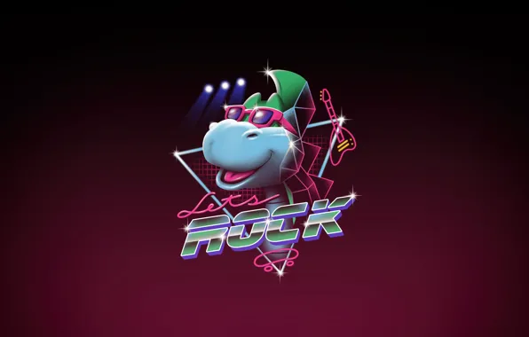Minimalism, Music, Background, Dinosaur, Art, Neon, Synth, Retrowave