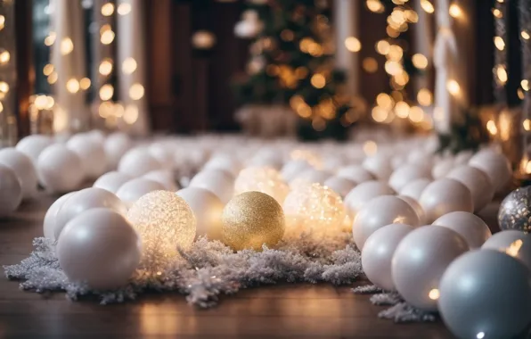 Balls, balls, Christmas, New year, Christmas decorations, Christmas decorations, AI art, neural network