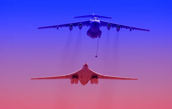 Picture the sky, red, blue, the plane