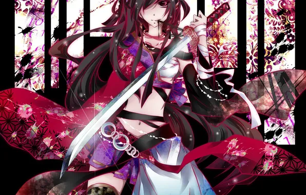 Picture look, girl, katana, vocaloid