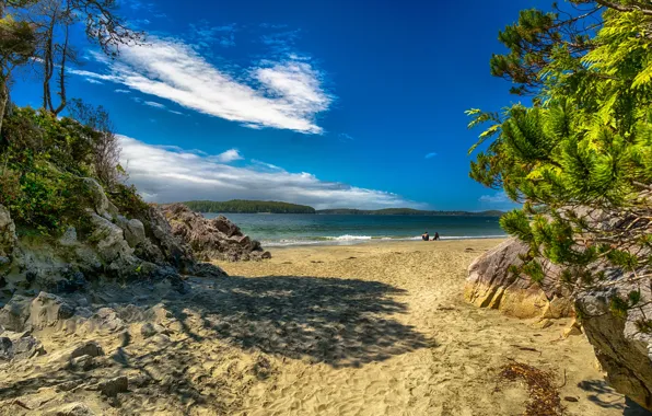 Sand, sea, beach, the sky, shadow, Canada, Canada, sky