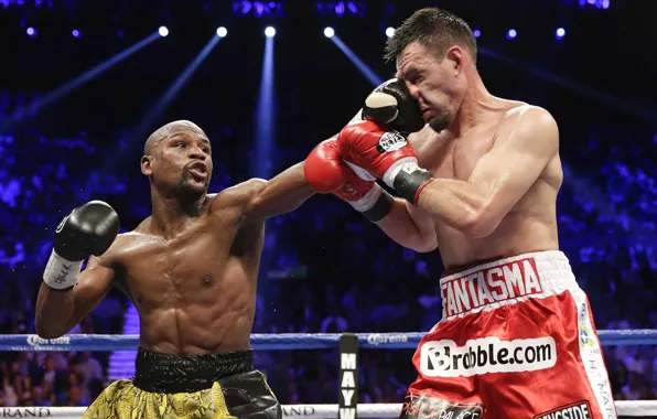 Battle, Boxing, gloves, the ring, robert guerrero, floyd mayweather