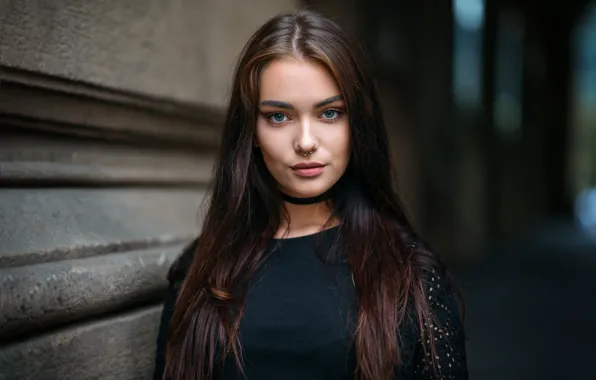 Look, girl, portrait, makeup, piercing, hairstyle, brown hair, beautiful