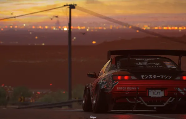 Wallpaper Sunset, Silvia, Nissan, NFS, Tuning, Electronic Arts.