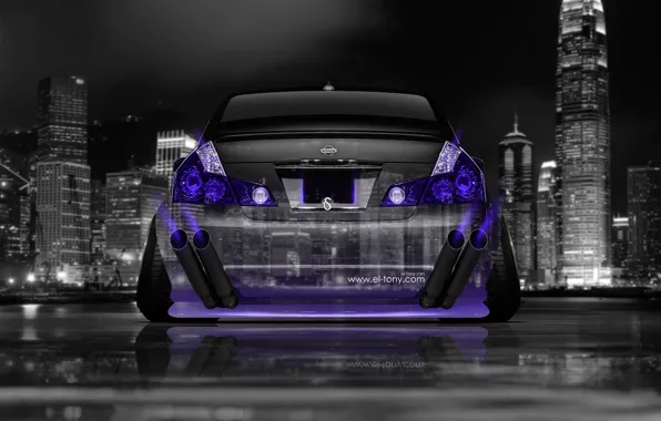 Neon, Machine, Nissan, Wallpaper, City, Nissan, Purple, Photoshop