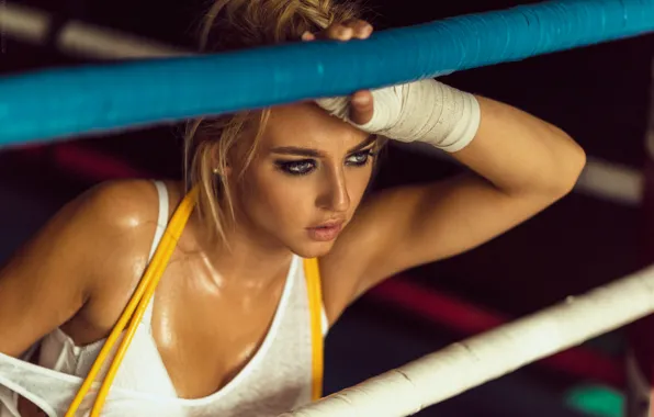 Model, makeup, Mike, hairstyle, blonde, the ring, ropes, beauty