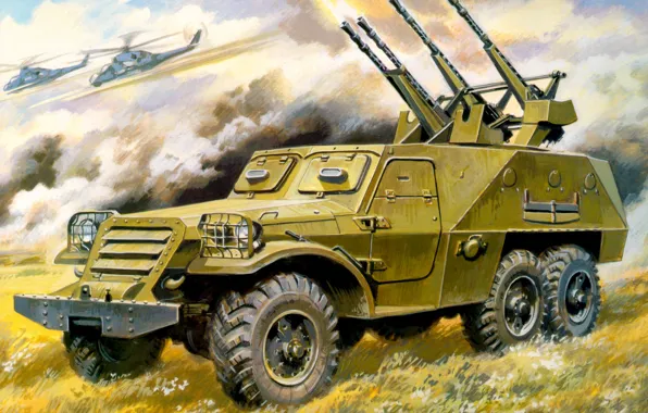 Picture war, art, armored vehicule, BTR-152