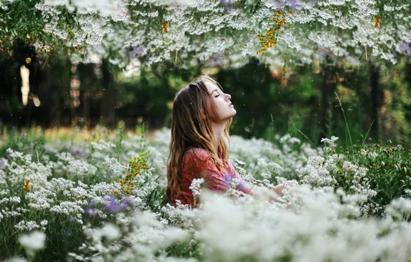 Picture summer, girl, nature, mood