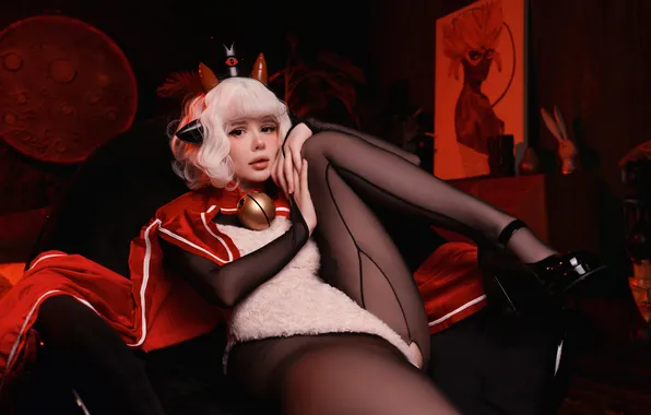 Picture model, women, cosplay, video games, Lesya Kus, Cult of the Lamb