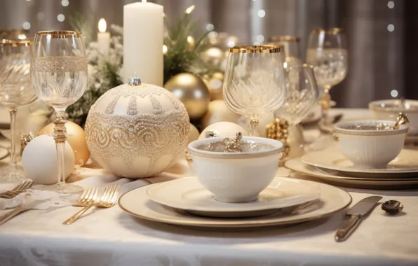 Balls, decoration, table, wine, ball, interior, candles, ball