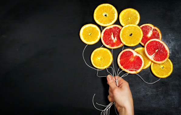 Figure, Hand, Background, Orange, Citrus