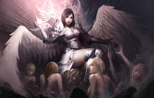 Picture girl, wings, angel