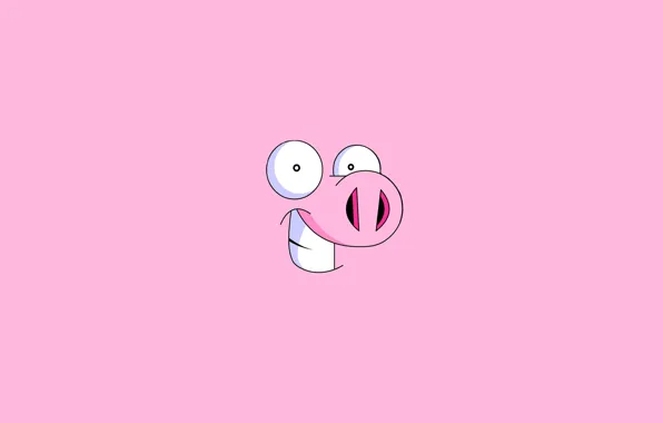 Picture smile, animal, minimalism, pig, funny, pig