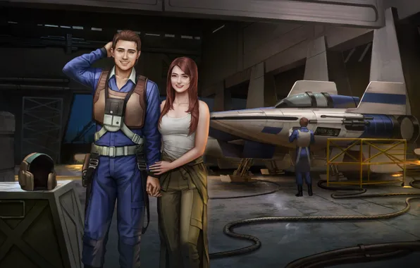 The plane, Two, Officers, Major, Illustration for books, The New Jedi Order, Lieutenant, Damien Losator