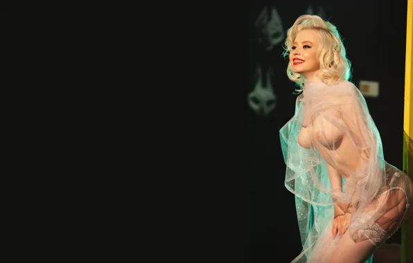 Chest, sexy, pose, model, body, stockings, makeup, figure