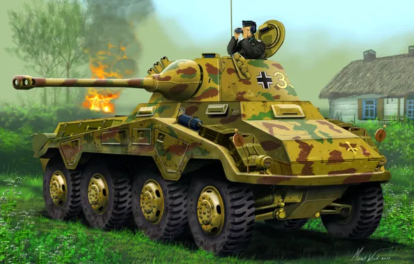 Puma, Intelligence, The Wehrmacht, Armored car, Sd.Car.234/2, Heavy, Cannon 50mm KwK 39