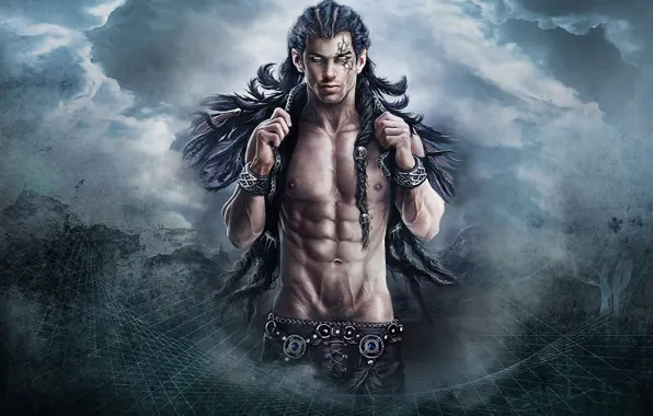 Clouds, fantasy, power, warrior