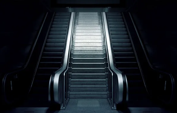 Metal, elegance, escalators