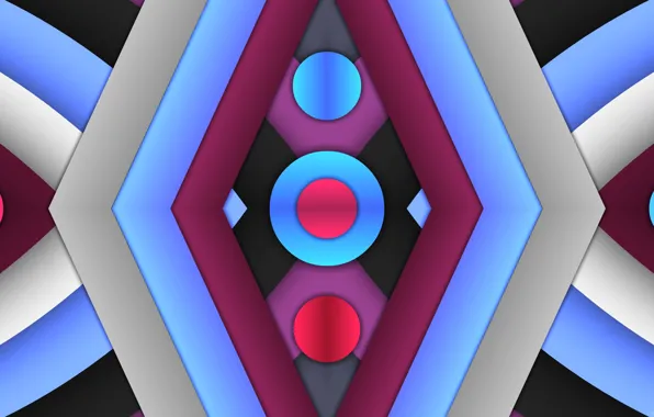 Circles, gradient, shadows, figure, layers
