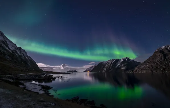 Picture night, Northern lights, Norway, The Lofoten Islands