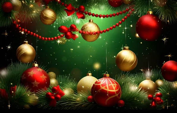 Picture balls, balls, Christmas, New year, garland