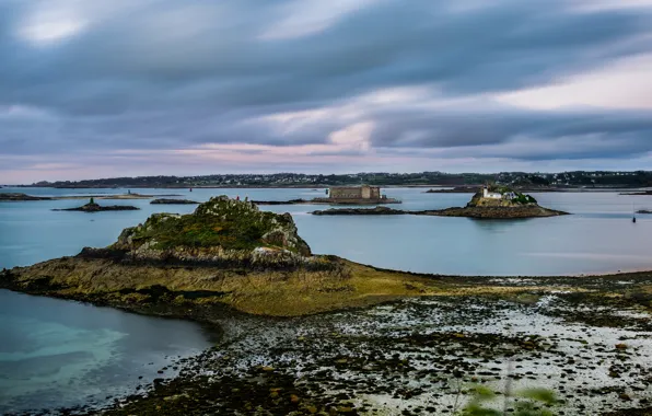Picture sea, landscape, castle, shore, lighthouse, island, Wallpaper from lolita777