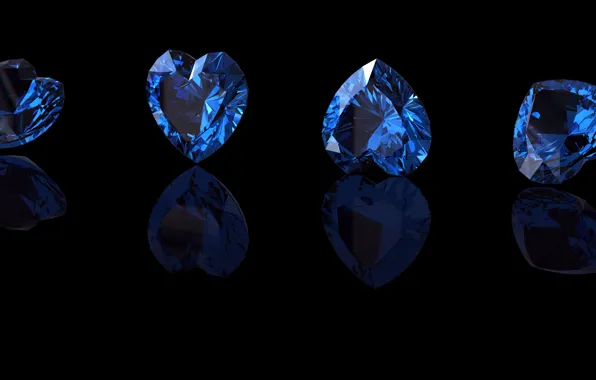 Picture blue, stones, hearts, sapphire