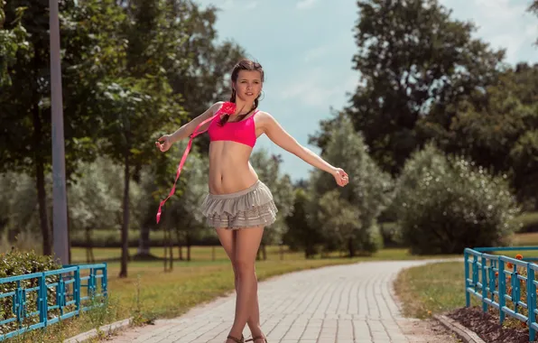 Picture legs, model, women, brunette, belly, see-through clothing, women outdoors, Audrey Pankovna
