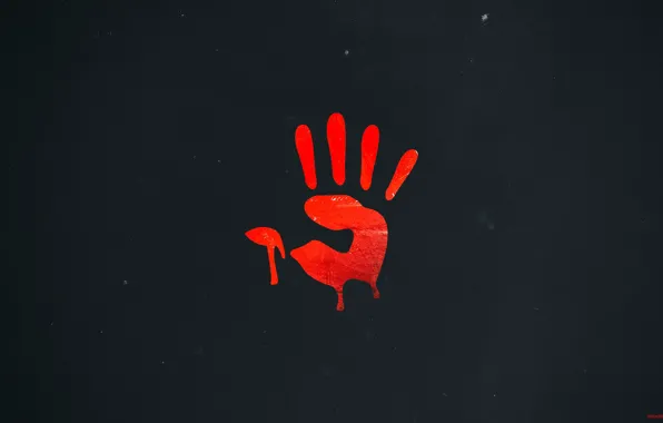 Picture style, hand, red, firm, imprint, bloody, mouse, red