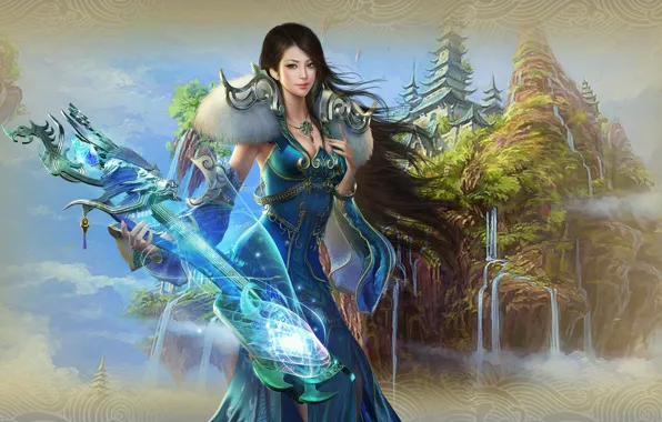 Girl, music, fantasy, the game, art, Zhu Xian 3