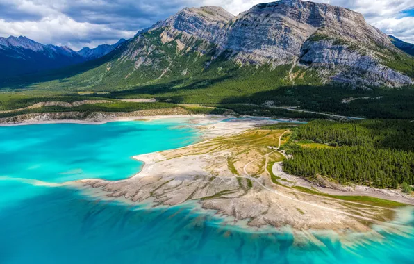 Sea, mountains, shore, coast, view
