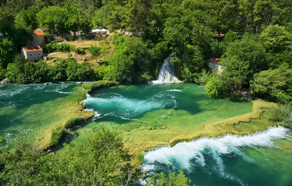 Park, photo, waterfall, Croatia