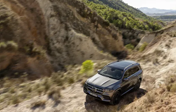 Picture machine, Mercedes-Benz, the roads, crossover, GLS, full-size SUV, 2019