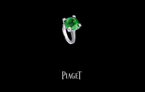 Stone, ring, decoration, emerald, platinum, PIAGET