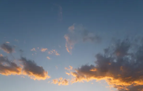 The sky, sunset, Clouds