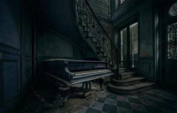 Picture ladder, piano, EXIT MUSIC