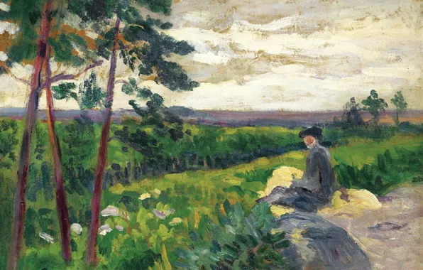 Picture picture, Maximilien Luce, Maximilien Luce, Landscape of the Ile-de-France with a Figure