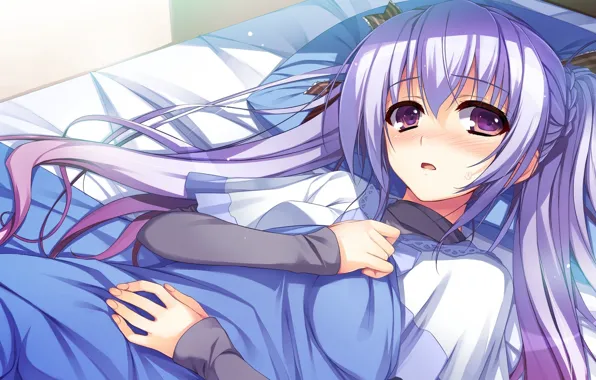 Look, girl, bed, art, embarrassment, tomose shunsaku, reminiscence, shimazu aki
