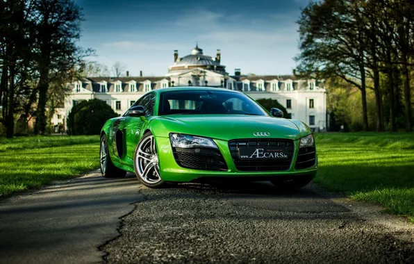 Wallpaper the sky, trees, green, house, green, Audi, audi for mobile ...