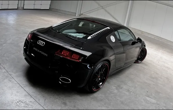 Black, view, rear