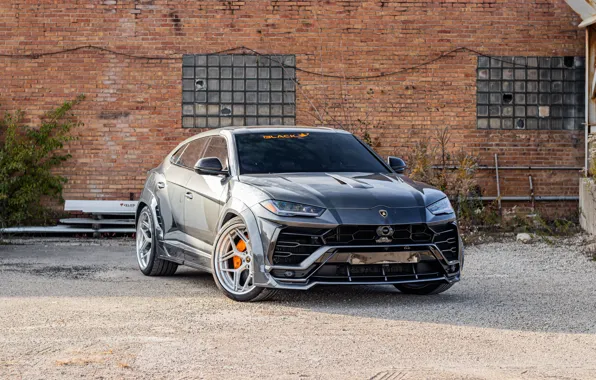 Picture Lamborghini, Wall, SUV, Urus, Silver, VAG