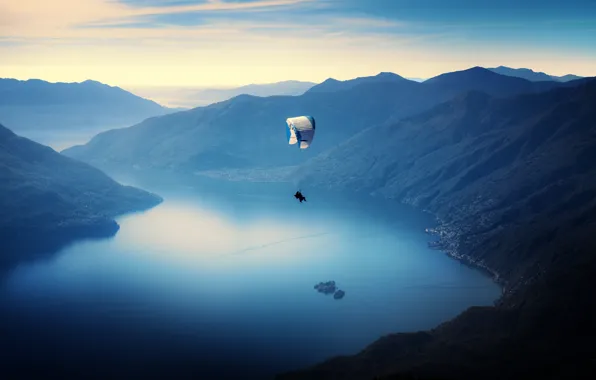 Landscape, nature, PARACHUTIST