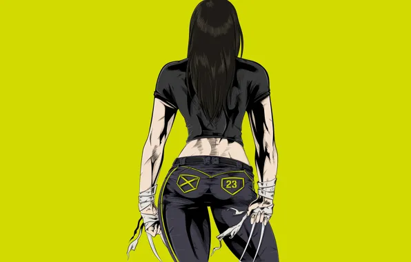 Girl, claws, x-men, yellow, marvel, x-men, Comics, X-23