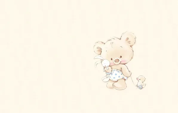 Picture toy, figure, baby, art, bear, Bunny, duck, children's