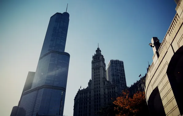 Autumn, the city, skyscrapers, Chicago, Illinois
