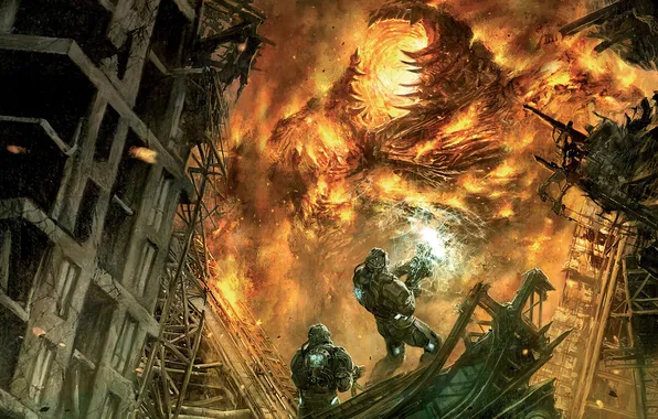 Monster, the battle, warriors, Hellgate London