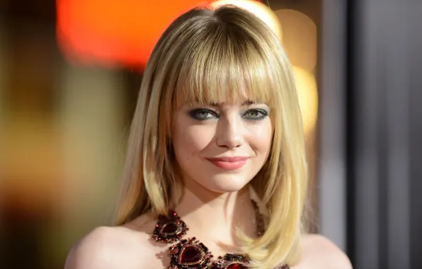 Look, necklace, actress, Emma Stone, Emma Stone