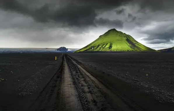 Green, Black, Iceland, Volcano, Icelandic Highlands, Fjallabak