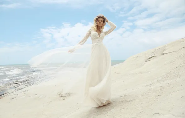 Dress, woman, young, beautiful, model, blonde, wedding, charming