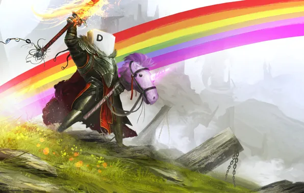 Horse, Figure, Toy, Rainbow, Fantasy, Unicorn, Art, Knight